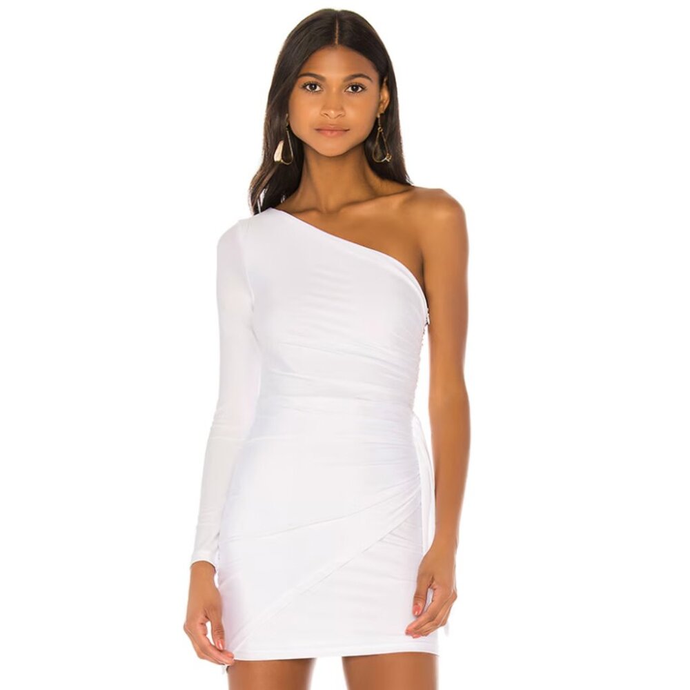 REVOLVE SUPERDOWN White One-Shoulder Bridal Clubbing Dress XS ( New With…